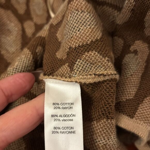 Chico’s Leopard Print cotton/rayon open front Long Coat, XS - Picture 10 of 10